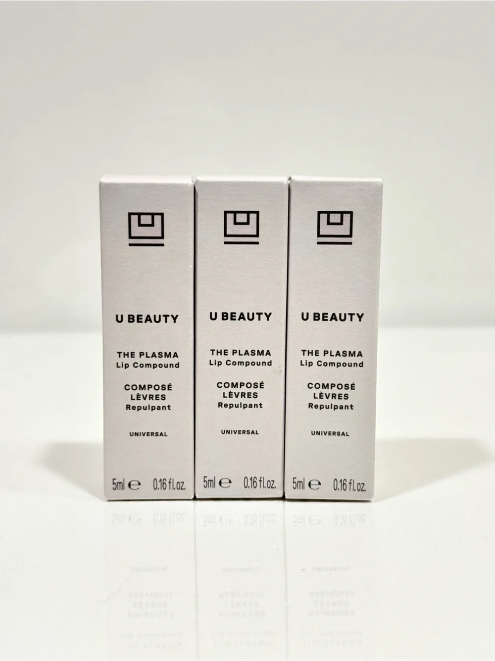 3x New U Beauty The Plasma Lip Compound in Universal 5mL Deluxe Travel Size Each